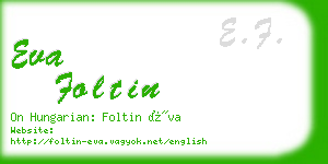 eva foltin business card